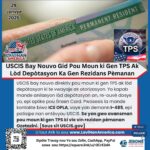 USCIS Bay Mwayen Pou Moun ki Gen TPS Avèk Lòd Depòtasyon Pou Yo Ka Gen Rezidans Pèmanan (Green Card)