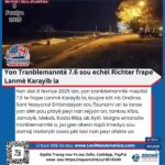 Yon Tranblemanntè 7.6 sou echèl Richter frape Lanmè Karayib la