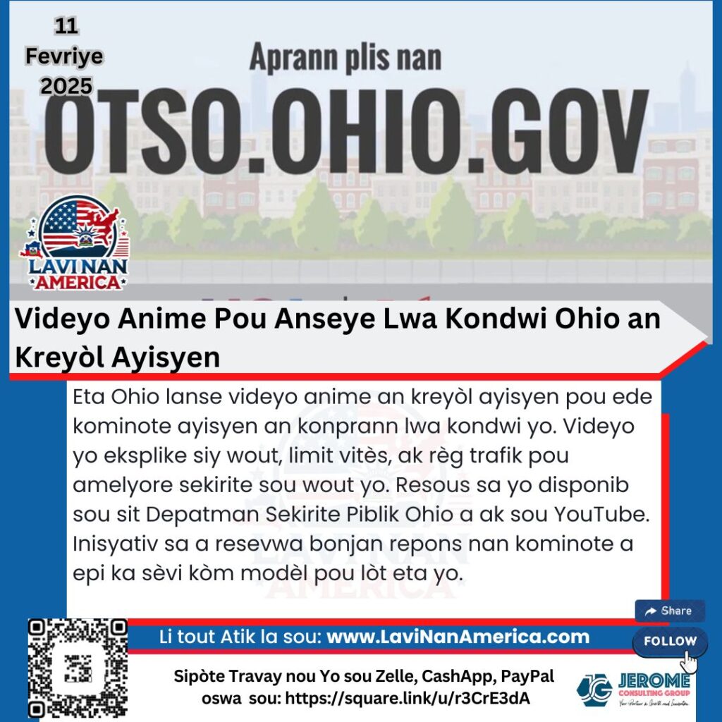Videyo Anime Pou Anseye Lwa Kondwi Ohio an Kreyòl Ayisyen