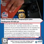 Ohio House Bill 26: Pwopozisyon Pou Sanksyone Vil Azil Yo