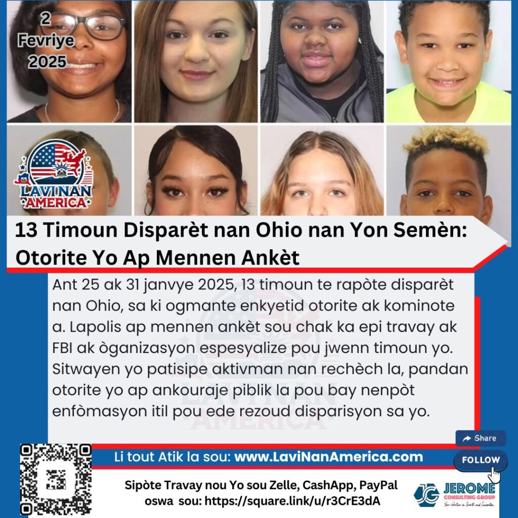 13 Timoun Disparèt Nan Ohio Nan Yon Semèn: Otorite Yo Ap Mennen Ankèt