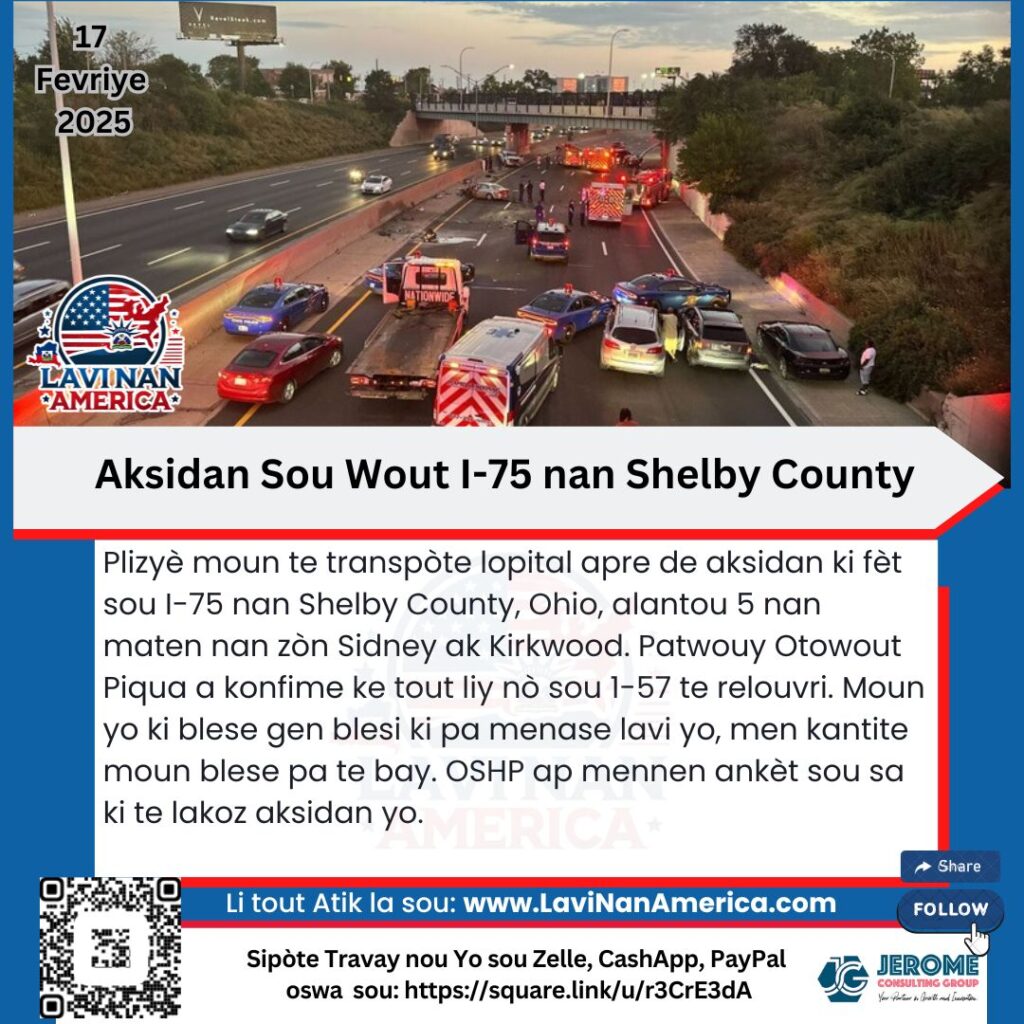 Aksidan Sou Wout I-75 nan Shelby County