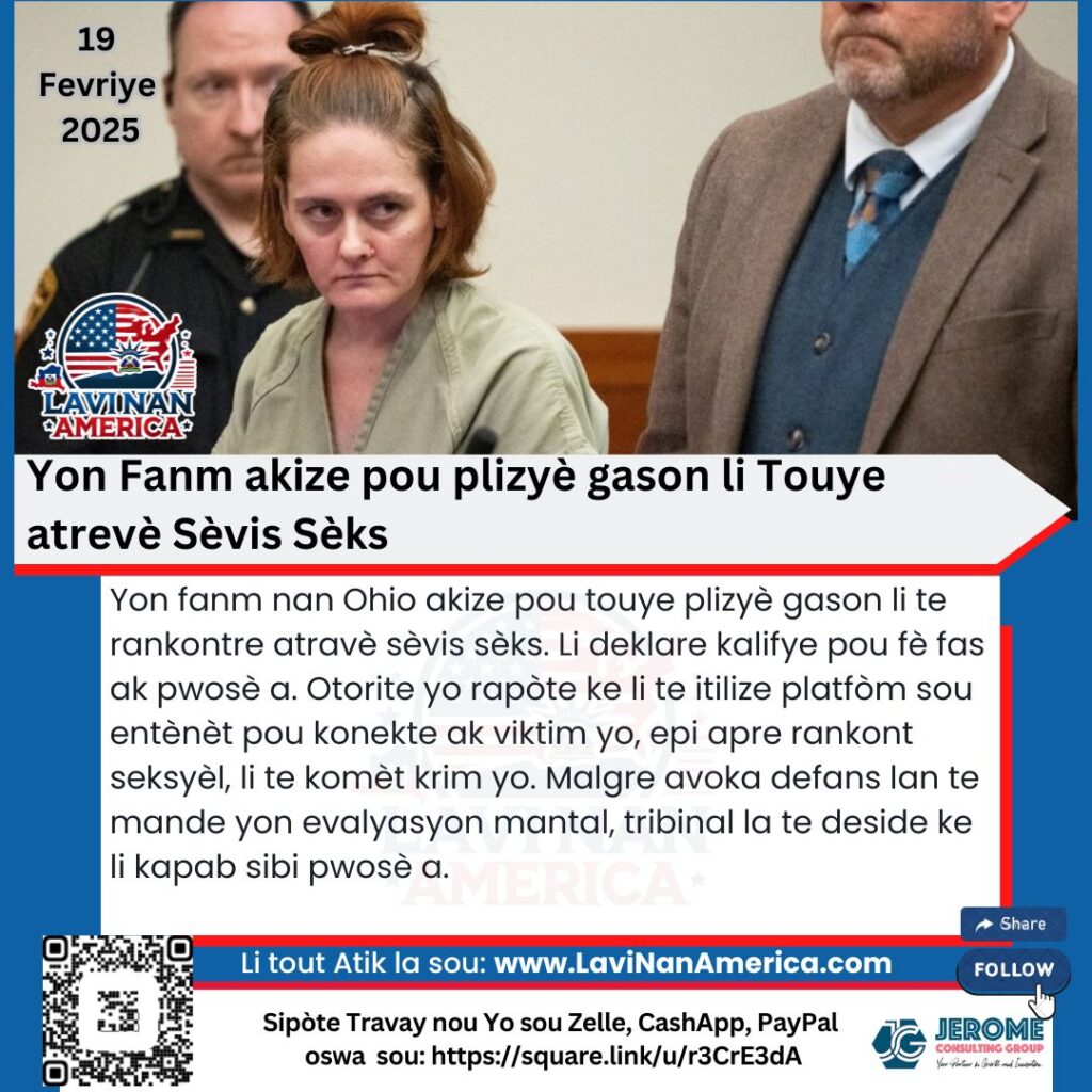 Yon Fanm akize pou plizyè gason li Touye atrevè Sèvis Sèks